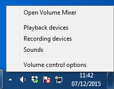 Volume Control Menu