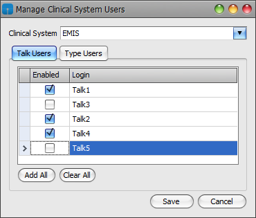 Manage Clinical System Users